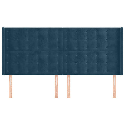 Testiera ad Orecchio Blu Scuro 203x23x118/128 cm in Velluto | homemem39