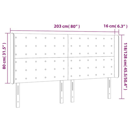 Testiera ad Orecchio Blu Scuro 203x23x118/128 cm in Velluto | homemem39
