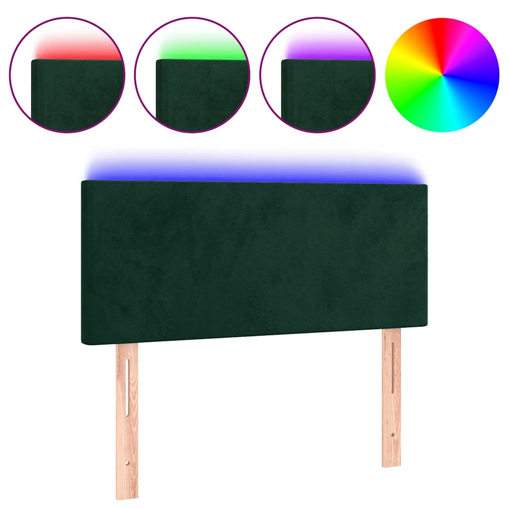 Testiera a LED Verde scuro 90x5x78/88 cm in Similpelle | homemem39