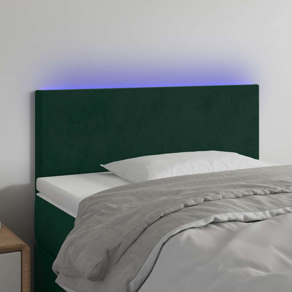 Testiera a LED Verde scuro 90x5x78/88 cm in Similpelle | homemem39