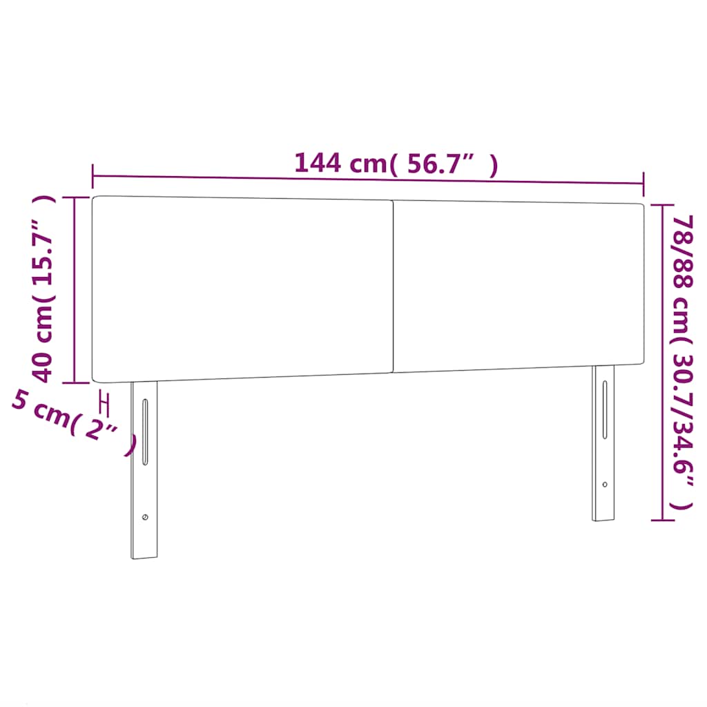 Testiera a LED Verde Scuro 144x5x78/88 cm in Velluto