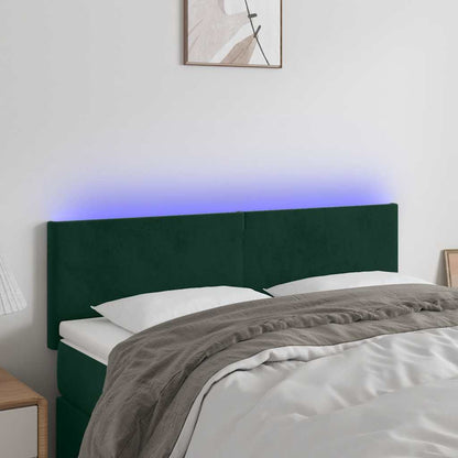Testiera a LED Verde Scuro 144x5x78/88 cm in Velluto | homemem39