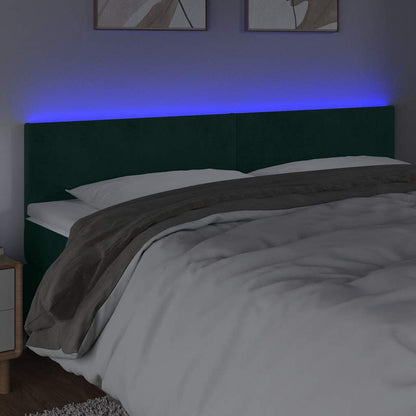 Testiera a LED Verde Scuro 160x5x78/88 cm in Velluto | homemem39