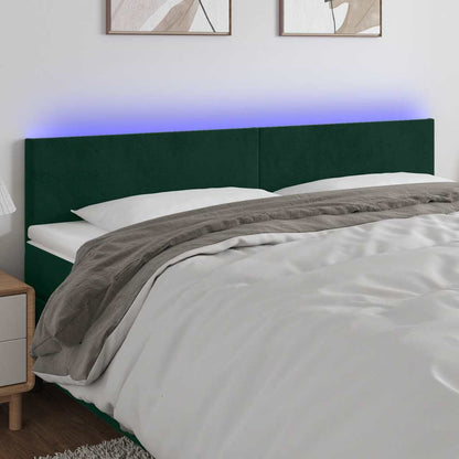 Testiera a LED Verde Scuro 160x5x78/88 cm in Velluto | homemem39