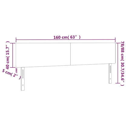 Testiera a LED Blu scuro 160x5x78/88 cm in Tessuto | homemem39
