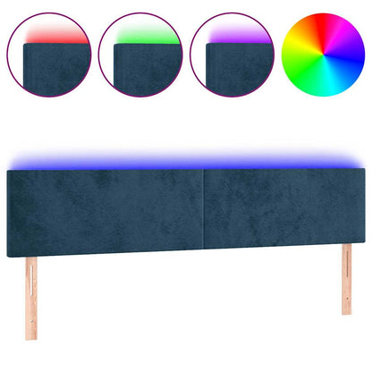 Testiera a LED Blu Scuro 180x5x78/88 cm in Velluto