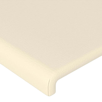 Testiera Crema a LED 160x5x78/88 cm in Similpelle