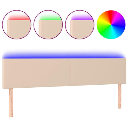 Testiera Cappuccino a LED /88 cm in Similpelle