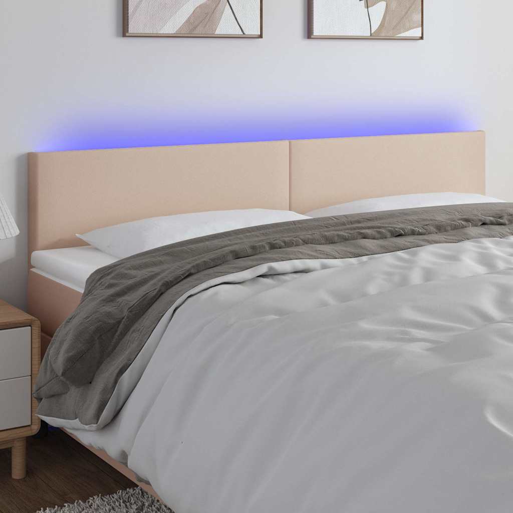Testiera Cappuccino a LED /88 cm in Similpelle
