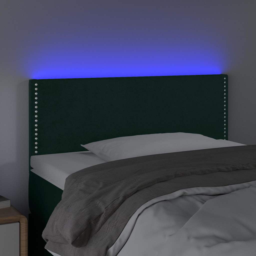 Testiera a LED Verde Scuro 100x5x78/88 cm in Velluto