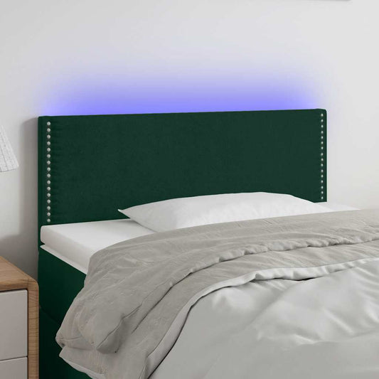 Testiera a LED Verde Scuro 100x5x78/88 cm in Velluto | homemem39
