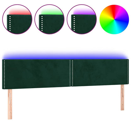 Testiera a LED Verde Scuro 200x5x78/88 cm in Velluto | homemem39