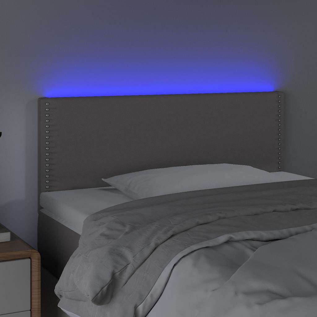 Testiera Grigio a LED 100x5x78/88 cm in Similpelle