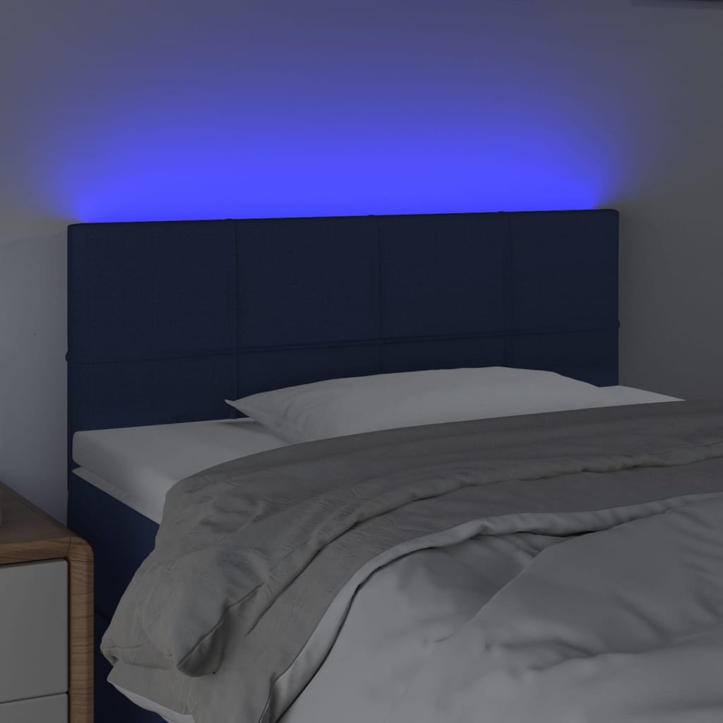 Testiera a LED Blu 90x5x78/88 cm in Tessuto - homemem39