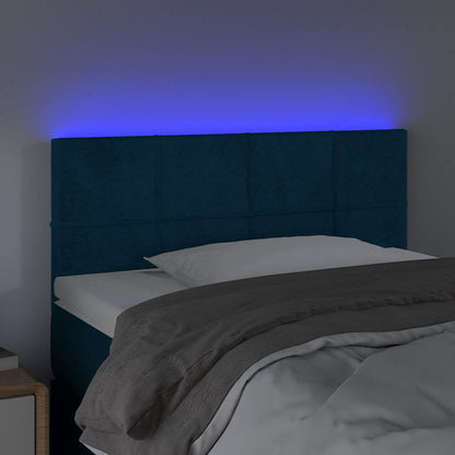 Testiera a LED Blu Scuro 80x5x78/88 cm in Velluto