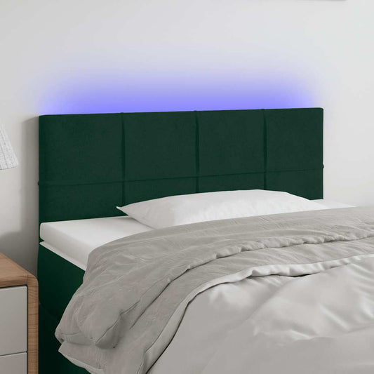 Testiera a LED Verde scuro 90x5x78/88 cm in Similpelle | homemem39
