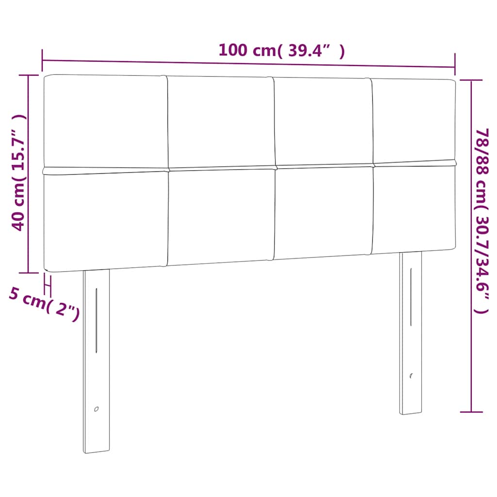 Testiera a LED Blu Scuro 100x5x78/88 cm in Velluto | homemem39