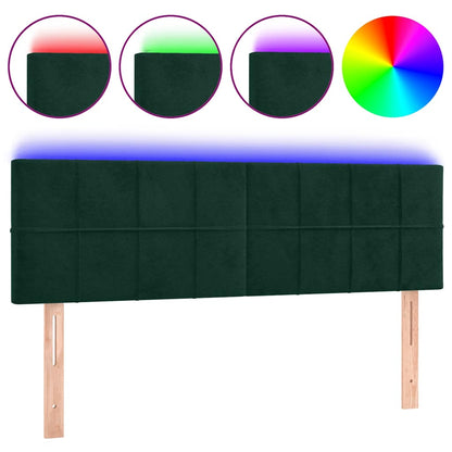 Testiera a LED Verde Scuro 144x5x78/88 cm in Velluto | homemem39