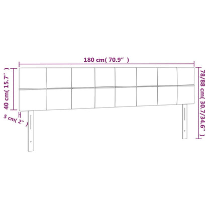 Testiera a LED Nera 180x5x78/88 cm in Velluto | homemem39
