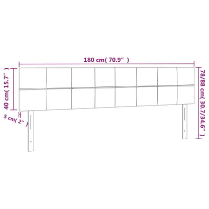 Testiera a LED Rosa 180x5x78/88 cm in Velluto | homemem39