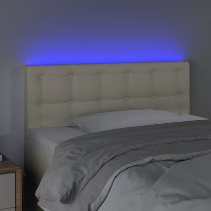Testiera Crema a LED 90x5x78/88 cm in Similpelle