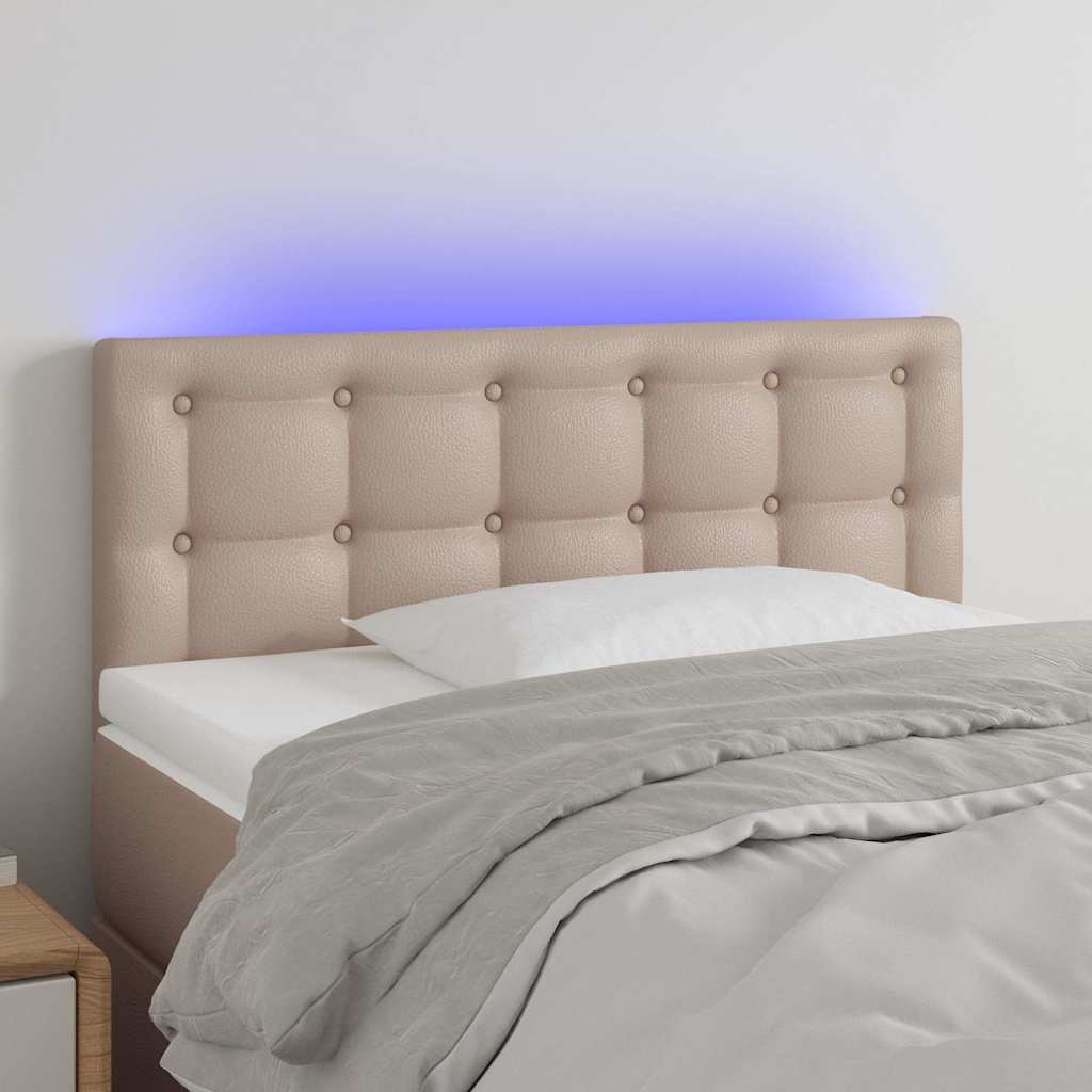 Testiera Cappuccino a LED /88 cm in Similpelle