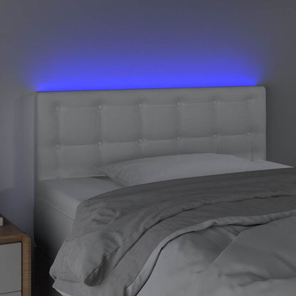 Testiera Bianco a LED 100x5x78/88 cm in Similpelle