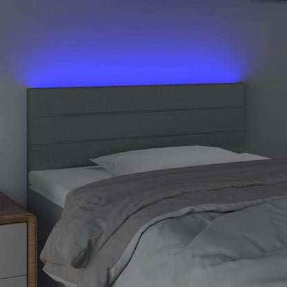 Testiera Grigio Chiaro a LED 80x5x78/88 cm in Tessuto