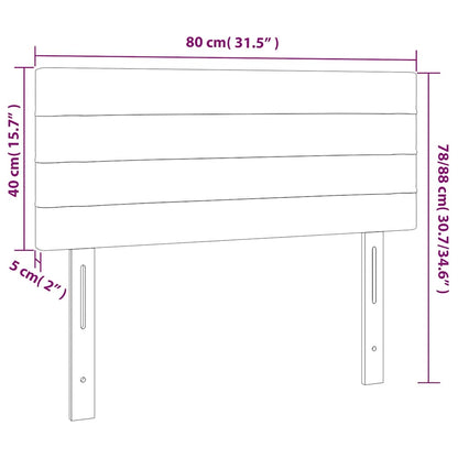 Testiera a LED Blu Scuro 80x5x78/88 cm in Velluto | homemem39