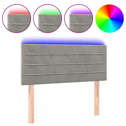 Testiera a LED Grigio Chiaro 90x5x78/88 cm in Similpelle