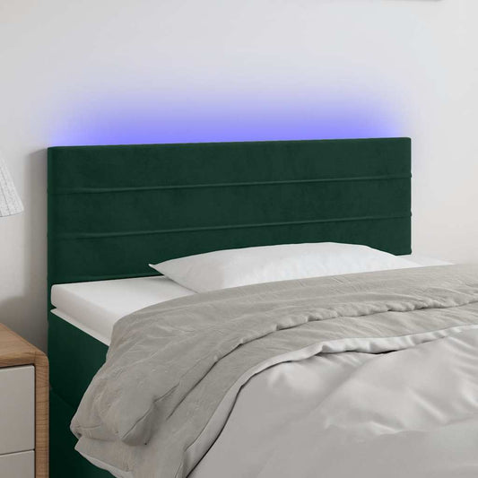 Testiera a LED Verde scuro 90x5x78/88 cm in Similpelle | homemem39