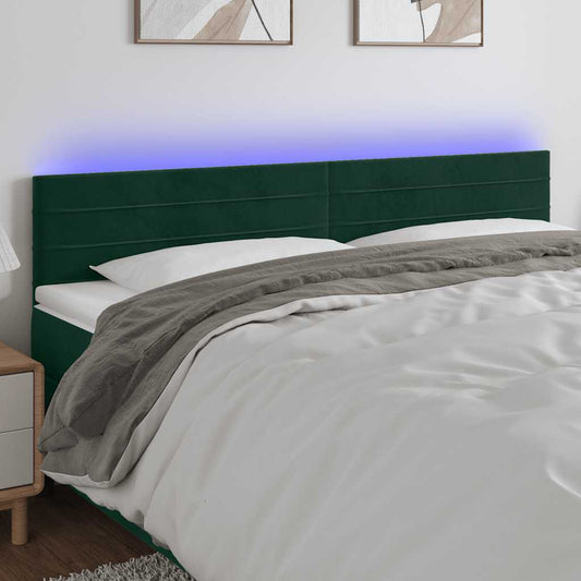 Testiera a LED Verde Scuro 160x5x78/88 cm in Velluto | homemem39