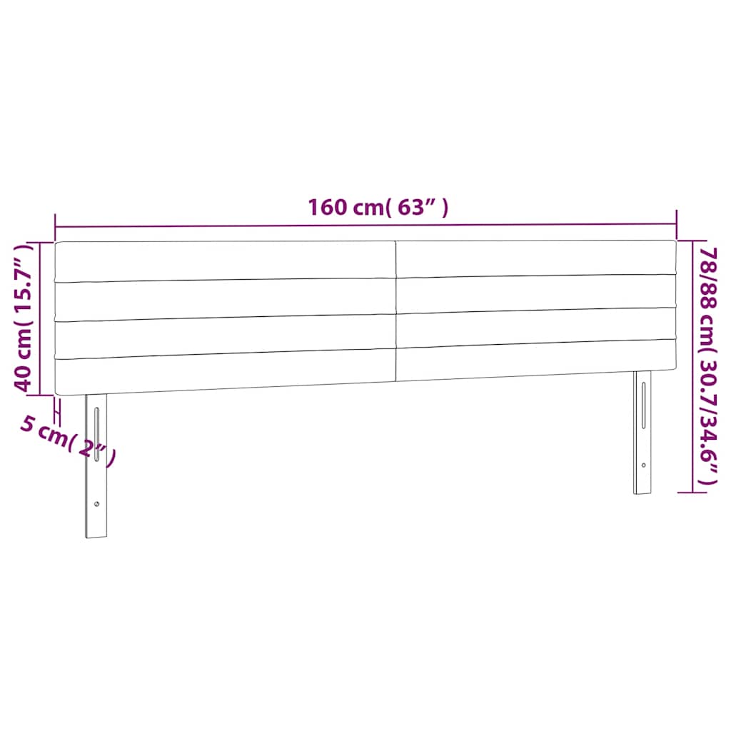 Testiera a LED Blu scuro 160x5x78/88 cm in Tessuto | homemem39