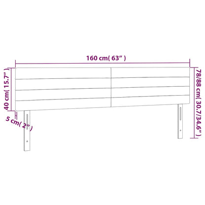 Testiera a LED Blu scuro 160x5x78/88 cm in Tessuto | homemem39