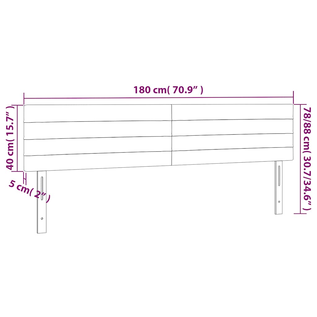 Testiera a LED Blu Scuro 180x5x78/88 cm in Velluto | homemem39