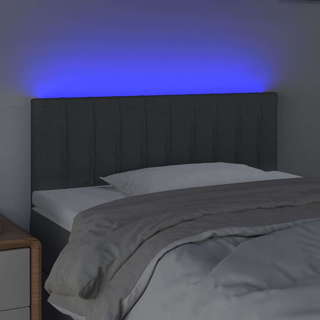 Testiera a LED Grigio Scuro 90x5x78/88 cm in Tessuto