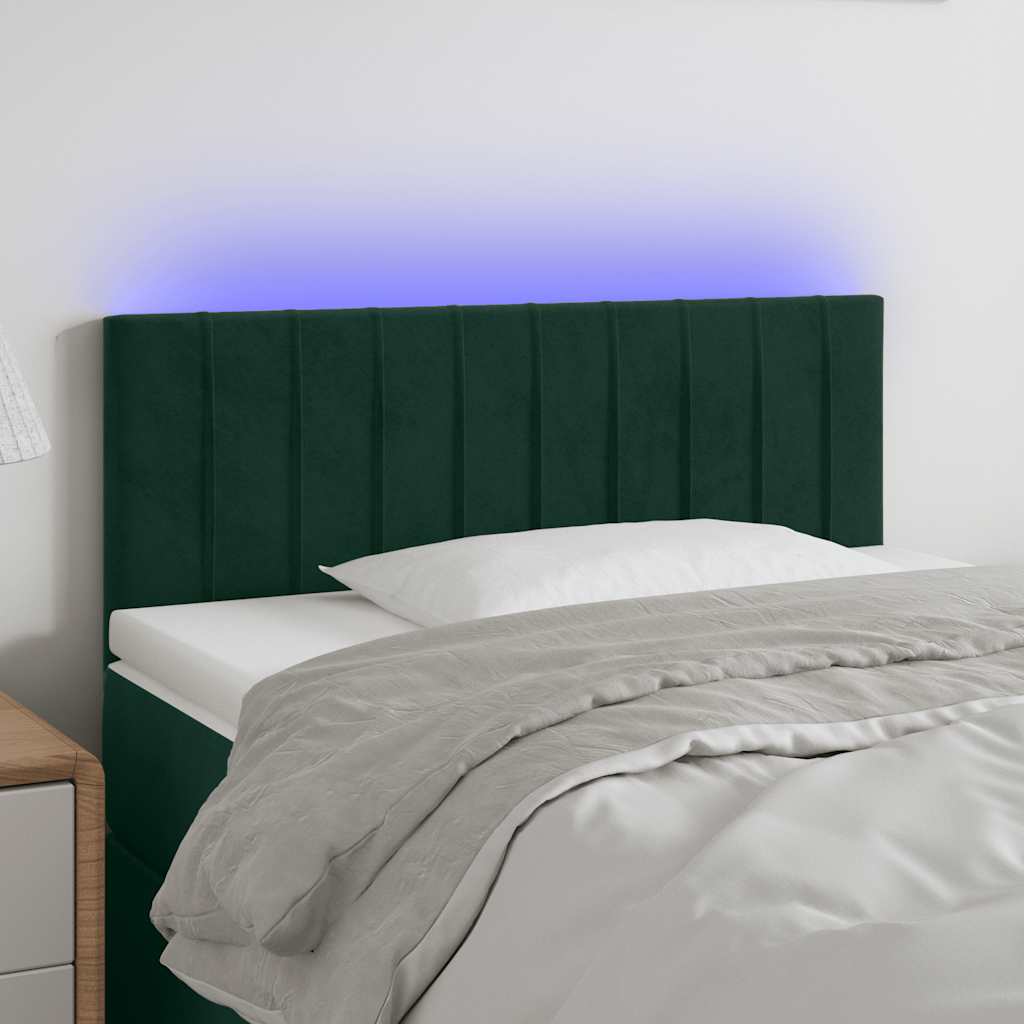 Testiera a LED Verde Scuro 80x5x78/88 cm in Velluto | homemem39