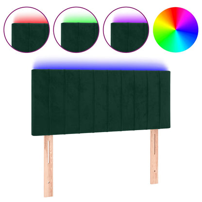 Testiera a LED Verde scuro 90x5x78/88 cm in Similpelle | homemem39
