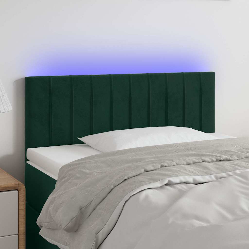 Testiera a LED Verde scuro 90x5x78/88 cm in Similpelle | homemem39