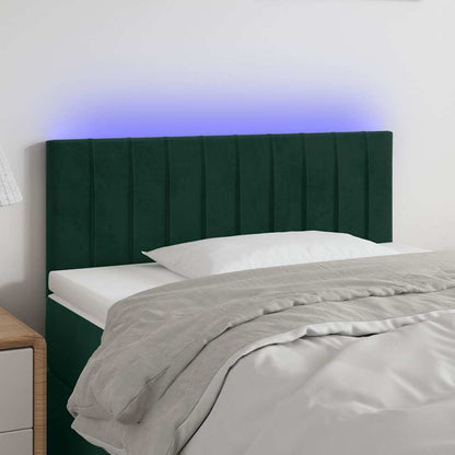 Testiera a LED Verde scuro 90x5x78/88 cm in Similpelle | homemem39