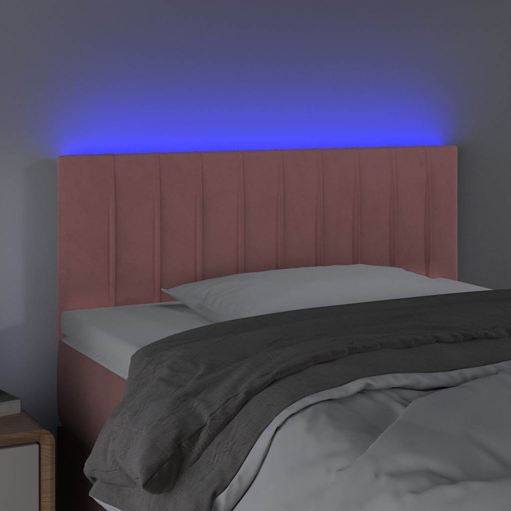 Testiera a LED Rosa 90x5x78/88 cm in Tessuto