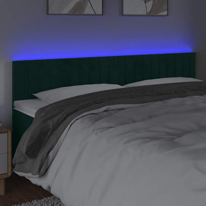 Testiera a LED Verde Scuro 200x5x78/88 cm in Velluto | homemem39