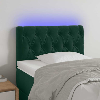 Testiera a LED Verde Scuro 80x7x78/88 cm in Velluto