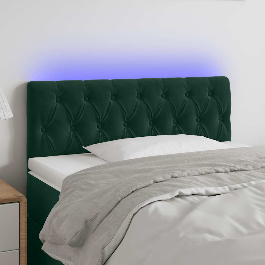 Testiera a LED Verde Scuro 90x7x78/88 cm in Velluto | homemem39