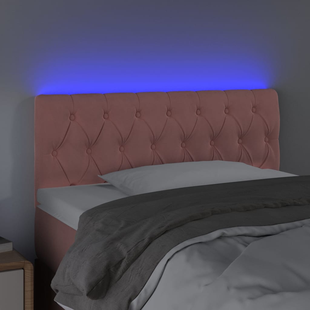 Testiera a LED Rosa 90x7x78/88 cm in Velluto | homemem39