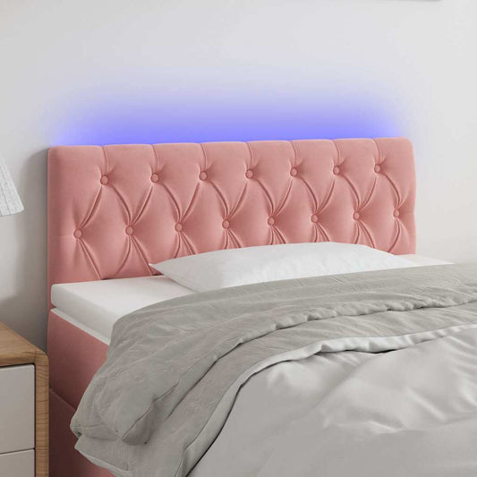 Testiera a LED Rosa 90x7x78/88 cm in Velluto