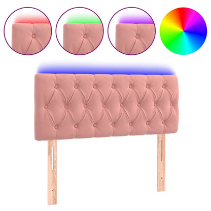 Testiera a LED Rosa 100x7x78/88 cm in Velluto | homemem39