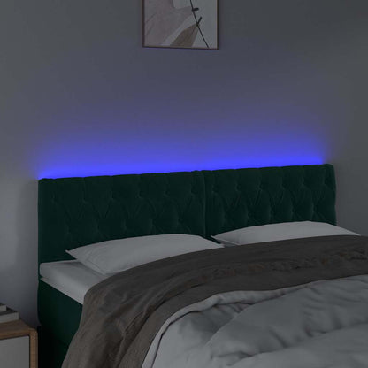 Testiera a LED Verde Scuro 144x7x78/88 cm in Velluto | homemem39