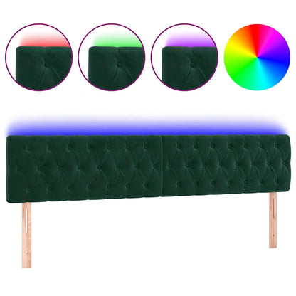 Testiera a LED Verde Scuro 180x7x78/88 cm in Velluto