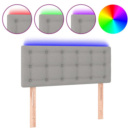 Testiera Grigio Chiaro a LED 80x5x78/88 cm in Tessuto